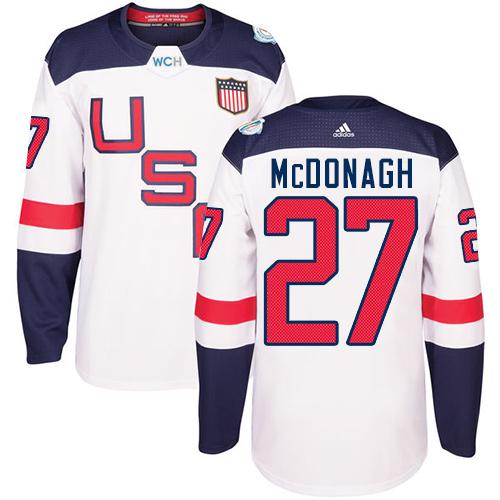Team USA #27 Ryan McDonagh White 2016 World Cup Stitched Youth NHL Jersey